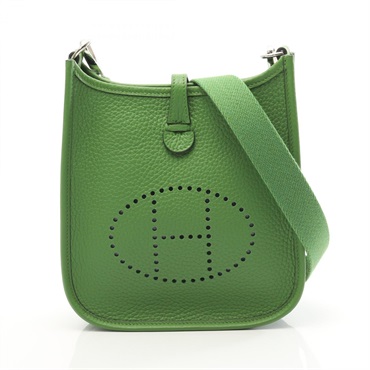 HERMES Evelyne TPM Shoulder crossbody Bag W Taurillon Clemence Vert Yucca SHW