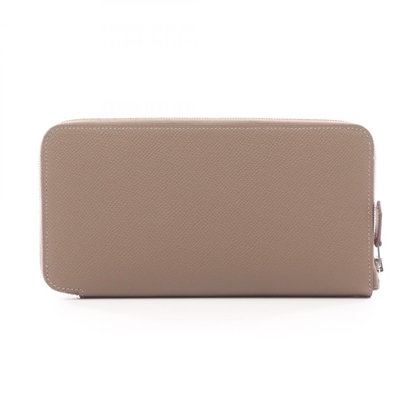 HERMES Azap Long Silk In Around long wallet purse Epsom leather Beige Used SHW K