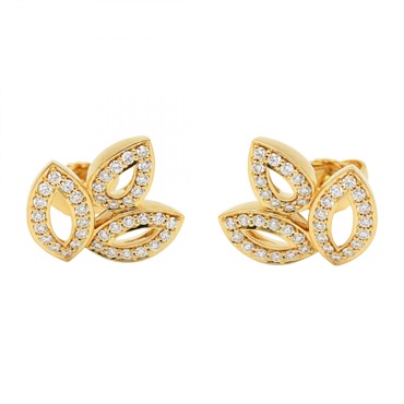 HARRY WINSTON Lily Cluster Mini Pierced Earrings Diamond 18KYG Yellow Gold Used