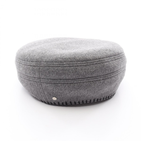 HERMES Saint Honore Avalon Stitch Glycine Beret hat cap wool cashmere Gray 59cm