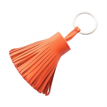 HERMES Carmen charm Agneau milo leather Rose azalee Orange poppy Used Women SHW