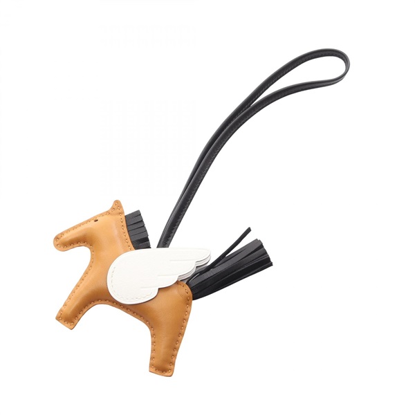 HERMES Rodeo Pegasus PM bag charm Agneau milo Swift leather Sesame Beige Used U