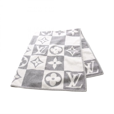 LOUIS VUITTON Pret LV Checkmate Blanket M77860 wool cashmere Gray White Used