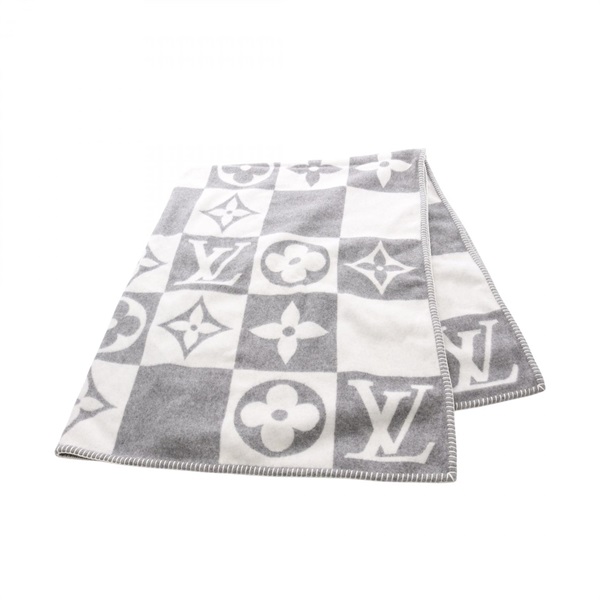 LOUIS VUITTON Pret LV Checkmate Blanket M77860 wool cashmere Gray White Used