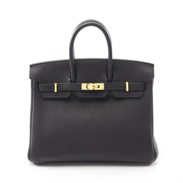 HERMES Birkin 25 Handbag Z Togo leather Black Used GHW Women