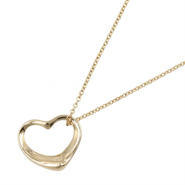 TIFFANY＆CO Open Heart Necklace Pendant 18KYG Yellow Gold Used Women 40.5cm