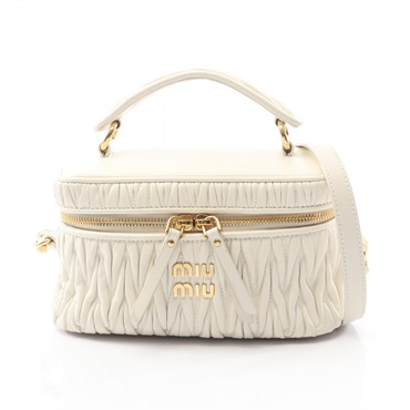 Miu Miu MATELASSE Vanity Crossbody Handbag 5BH226 leather White Used Women