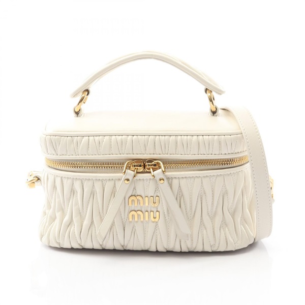 Miu Miu MATELASSE Vanity Crossbody Handbag 5BH226 leather White Used Women