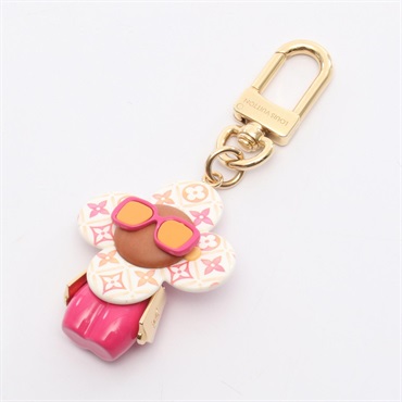 LOUIS VUITTON Vivienne Monogram Tile charm M01958 Metal Plasti Wood Pink Used LV