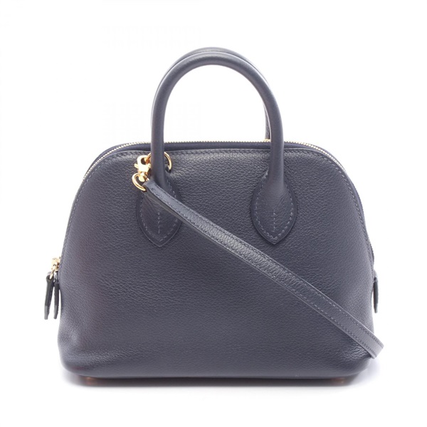 HERMES Bolide1923 Mini Shoulder Handbag Evercolor leather Blue nuit Used B GHW