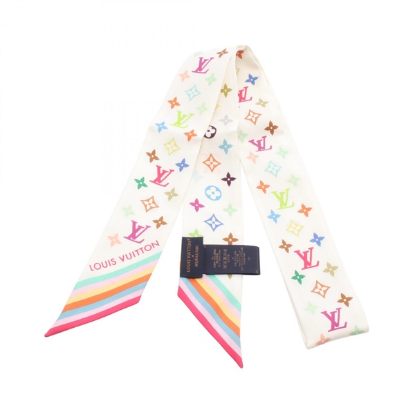 LOUIS VUITTON LV TM Bandeau BB M94963 silk Monogram Multicolor Scarf  White Used