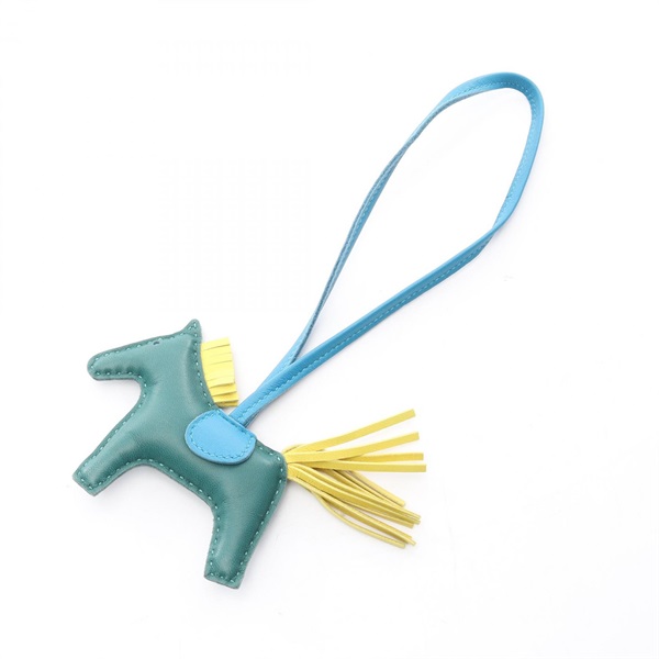 HERMES Rodeo PM charm Agneau milo Malachite Lime Blue Zanzibar Used Women