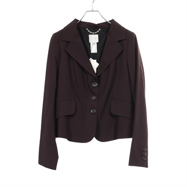 CELINE Tailored jacket 1665 25A31 0EB wool Mohair Bordeaux Used Women size 42