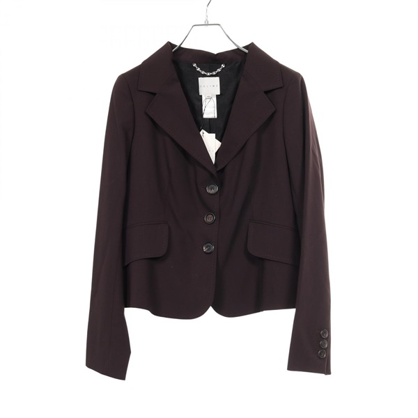 CELINE Tailored jacket 1665 25A31 0EB wool Mohair Bordeaux Used Women size 42