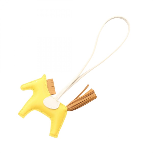 HERMES Rodeo PM charm Agneau milo leather Lime Cle Sesame Used Women B