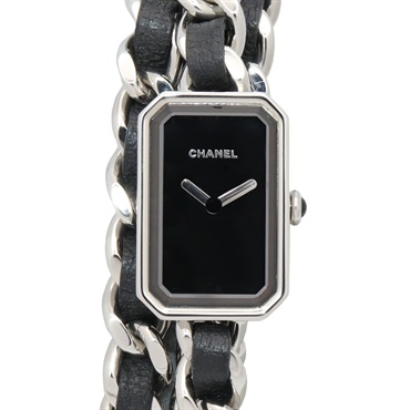 CHANEL Premiere Rock Triple Bracelet Wrist Watch H3749 Quartz SS leather Women