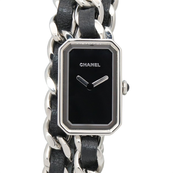 CHANEL Premiere Rock Triple Bracelet Wrist Watch H3749 Quartz SS leather Women