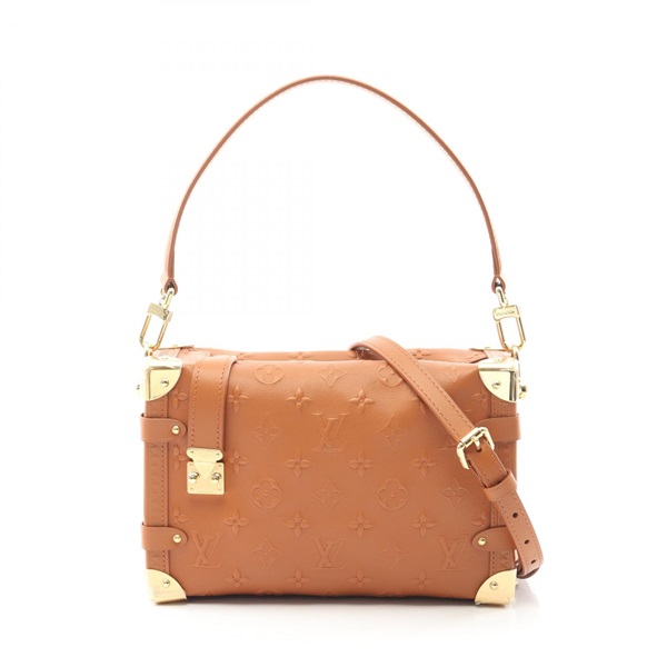 LOUIS VUITTON Side Trunk PM Shoulder Handbag M21741 Calfskin Monogram Tan used
