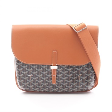 GOYARD Coursier Messenger crossbody Shoulder Bag canvas leather Black Brown used
