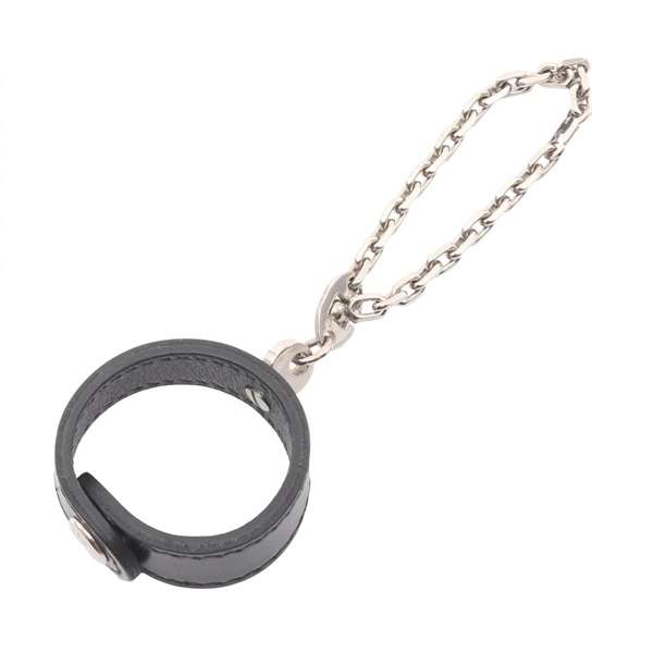 HERMES Nomade Glove holder charm leather metal Black SHW Used Women