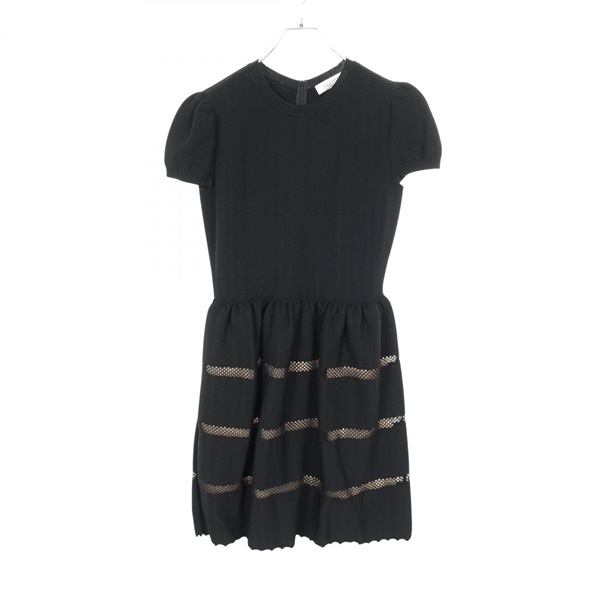 Valentino Dress DBC9A053-VM1181B Rayon polyester Black #L Used Women