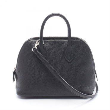 HERMES Bolide 1923 Mini shoulder Handbag Chevre leather Black Used Women W SHW