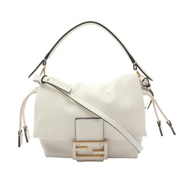 FENDI Mamma Baguette Small Crossbody Handbag 8BS105ABVEF0K7E leather White Used