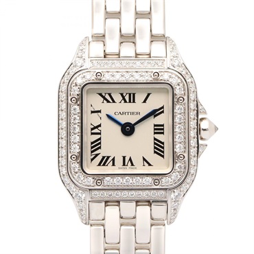 CARTIER PANTHERE mini Wrist Watch WJPN0019 Quartz 18KWG Gold Diamond Used Women