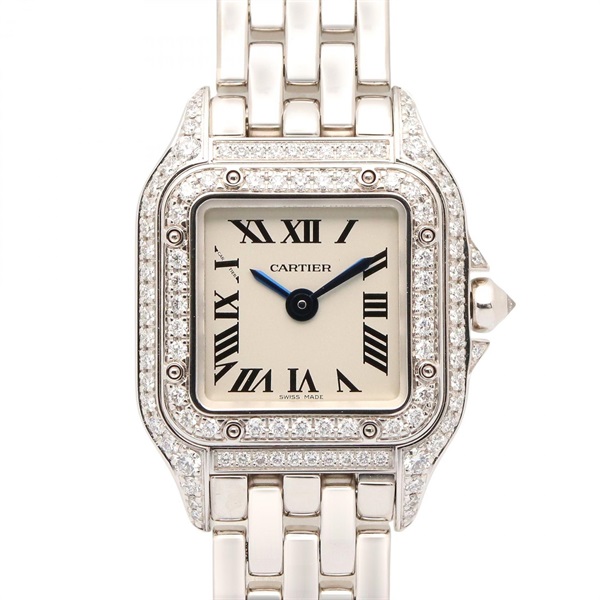 CARTIER PANTHERE mini Wrist Watch WJPN0019 Quartz 18KWG Gold Diamond Used Women