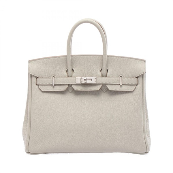 HERMES Birkin 25 Verso Handbag Togo leather Pearl grey Nata Used Women U SHW