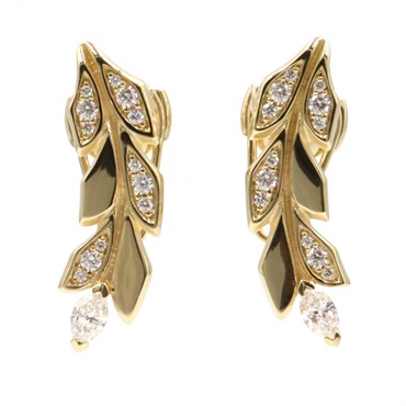 TIFFANY＆CO Van Climber Pierced earrings Diamond 18KYG Yellow Gold Used Women