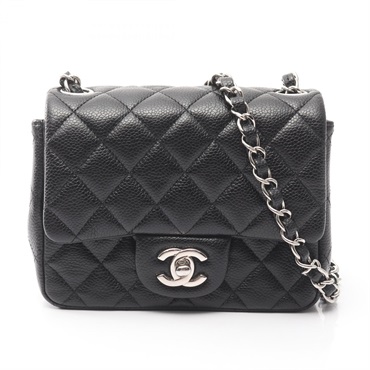 CHANEL Mini Matelasse chain crossbody Shoulder Bag A35200 Calfskin Black SHW