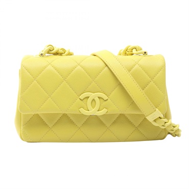 CHANEL Matelasse chain Shoulder crossbody Bag AS2302 Grained Calfskin Yellow
