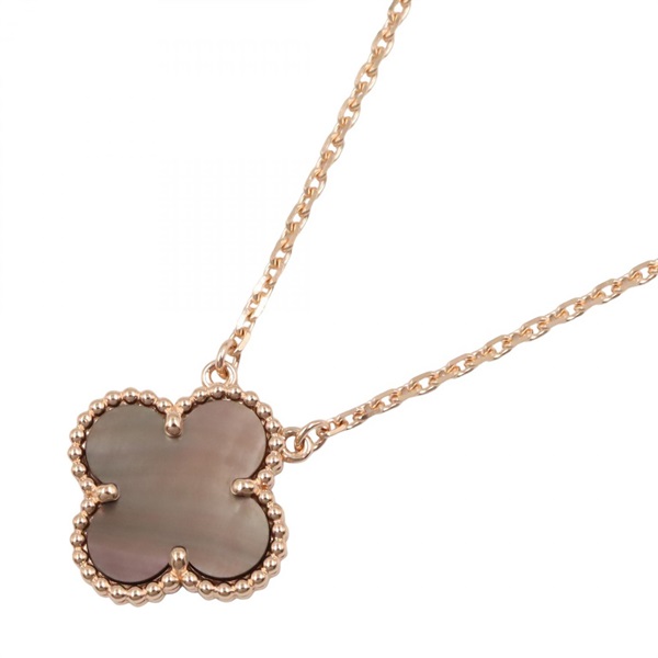 Van Cleef & Arpels Vintage Alhambra Necklace 18KPG Gold Gray mother of pearl