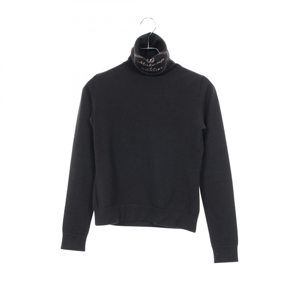 CHANEL Knitwear sweater turtleneck P24286V01674 cashmere Black Used Women #38 CC