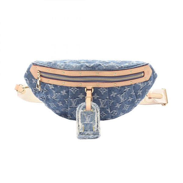 LOUIS VUITTON High Rise Waist bum belt bag M46837 Monogram denim leather blue