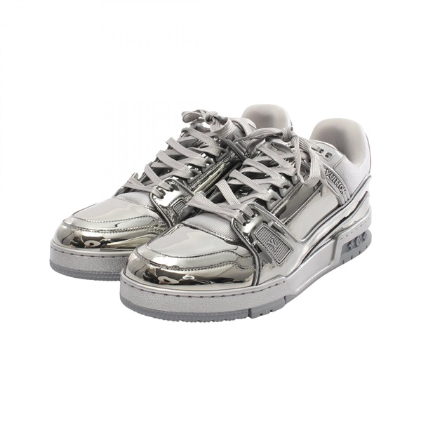 LOUIS VUITTON LV trainer line sneakers #8 shoes 1A9TRA Patent leather Silver