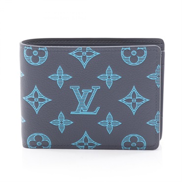 LOUIS VUITTON Portefeuille Multriple Bi-fold wallet M82323 Monogram Shadow Blue