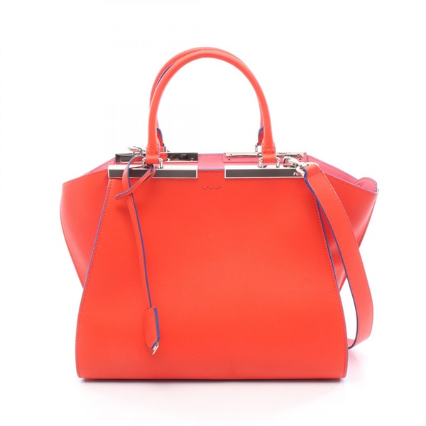 FENDI Trois Jules Shouder Handbag 8BH279 leather Red Used Women