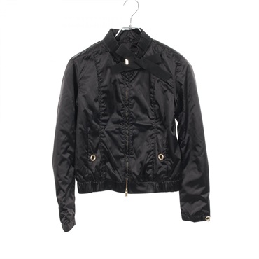 Emporio Armani Nylon zip up jacket blouson #TG38 cotton Black Used Women