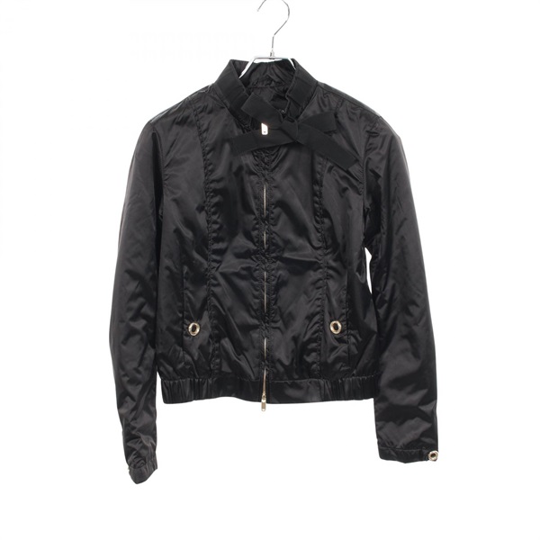 Emporio Armani Nylon zip up jacket blouson #TG38 cotton Black Used Women