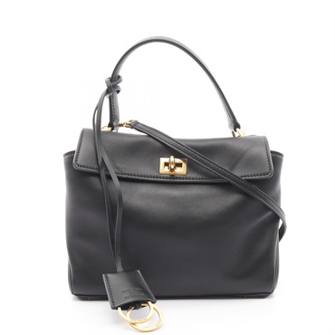 BALENCIAGA Rodeo Shoulder Handbag 8437122AA4V1000 leather Black Used Crossbody