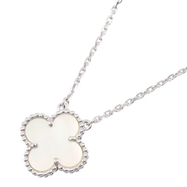 Van Cleef & Arpels Vintage Alhambra Necklace 18KWG Gold Mother of pearl Used