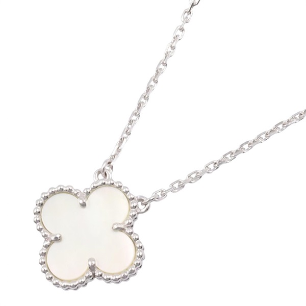 Van Cleef & Arpels Vintage Alhambra Necklace 18KWG Gold Mother of pearl Used