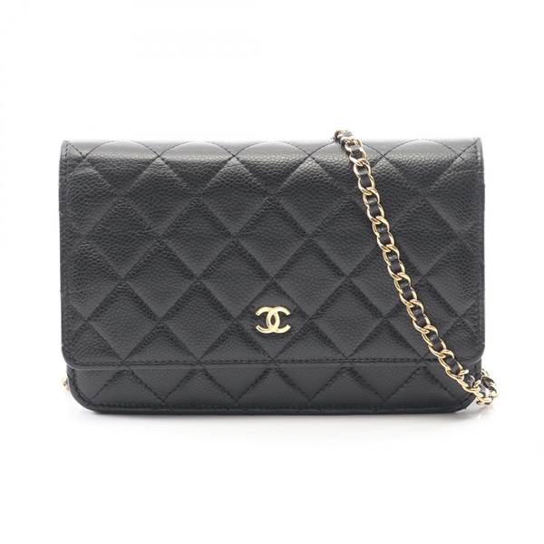 CHANEL Matelasse Crossbody Chain Shoulder Bag AP4241 Calfskin Black GHW Used CC