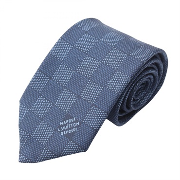 LOUIS VUITTON Damier Heritage Tie silk Navy Used mens LV