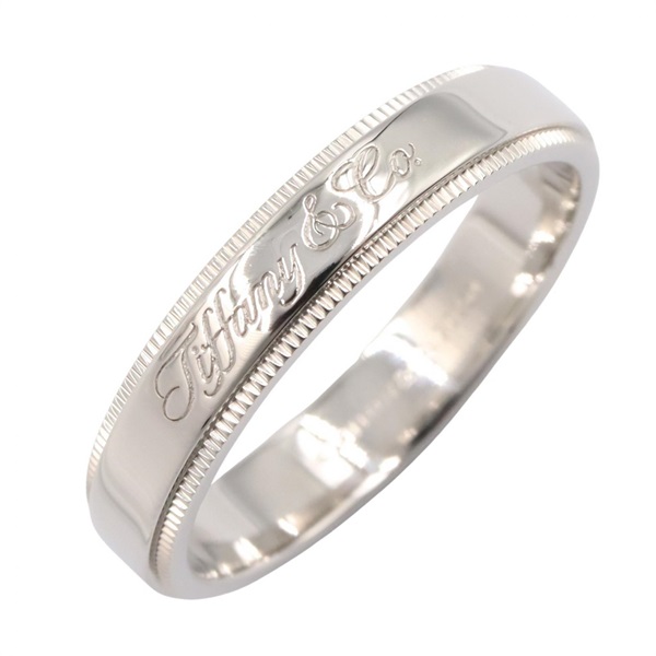 TIFFANY＆CO Notes Milgrain Ring Pt950 Platinum Used Women US size #8.25