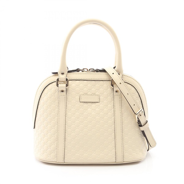 GUCCI Microguccisima Shoulder Crossbody Handbag 449654 leather Beige Used Women