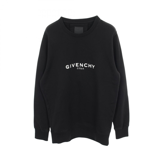 GIVENCHY Logo print sweat cotton Black White #XS Used mens