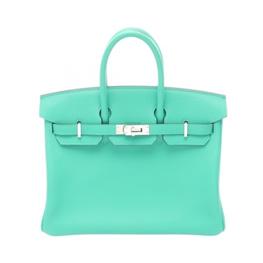 HERMES Birkin 25 Handbag Swift leather Green VertComic Used Women B SHW